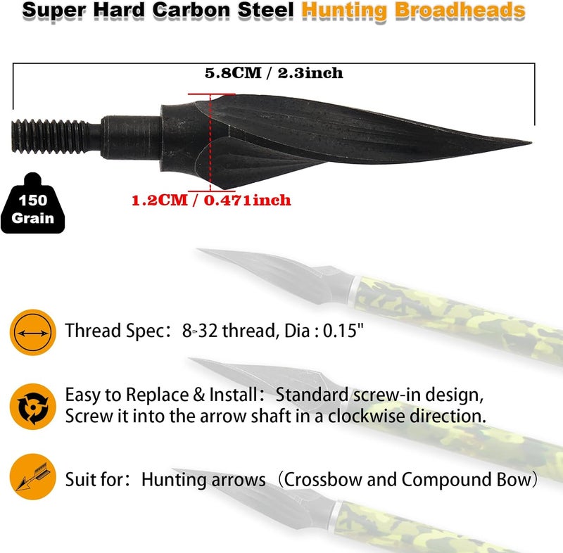 sf. 20 inch Crossbow Bolt Carbon Crossbow Arrow 12 Pcs with 6 Green Lighted Nock, Hunting and Outdoor Practice Lighted nocks for Arrows nockturnal Lighted nocks - Image 2